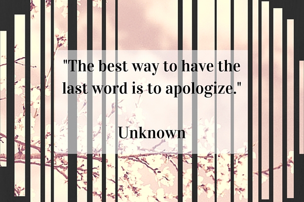apology and the last word
